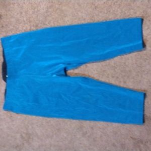 St Michael Marks & Spencer blue cropped capris leggings US 14